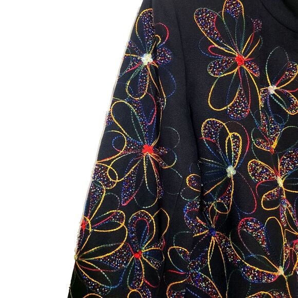 Vintage Jacket Blazer Wearable Art Artsy Beaded Embroidered Boho Womens S Lined - Picture 5 of 16